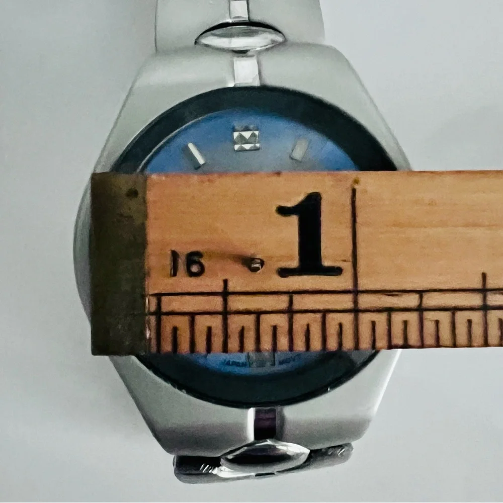 Charles Raymond Silver-Tone Men's Watch with Blue Dial